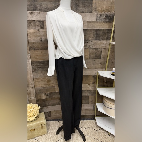 BCBGMaxAzria Cream Draped Blouse - Picture 7 of 7